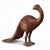 This is a large scale mid-century Indian carved hardwood folk art standing peacock sculpture. He has a carved sweeping...