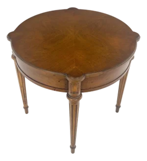 Heritage Henredon Round Fruitwood Lamp Side Table on Tapered Legs MINT