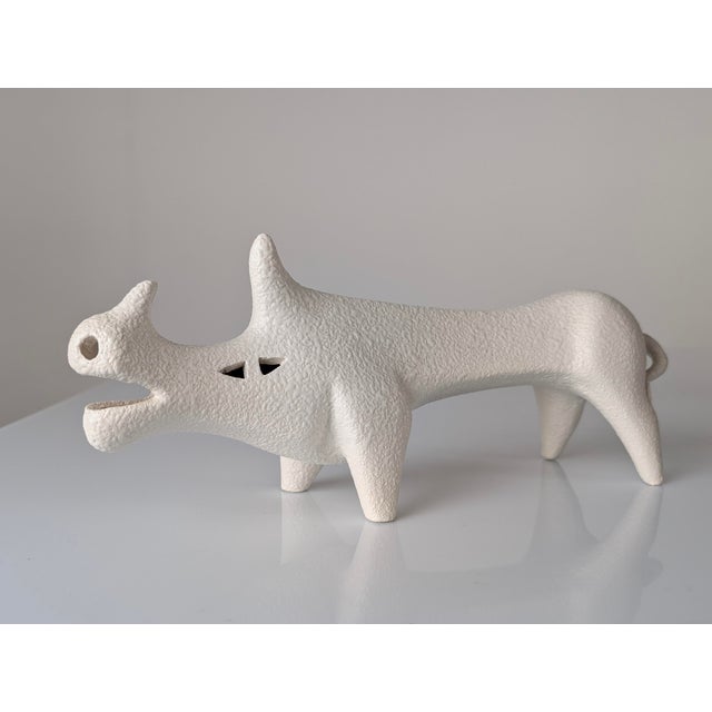White Roberto Rigon, White Rhinoceros, 1970s, Ceramic For Sale - Image 8 of 8