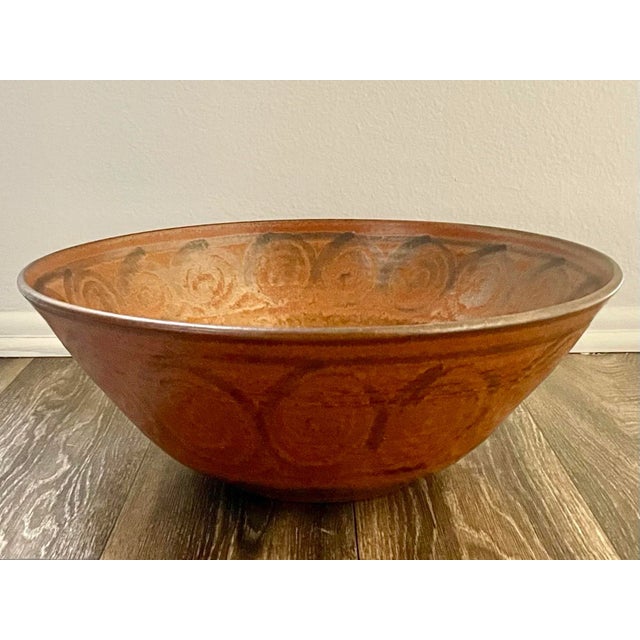 1970s Wishon-Harrell Massive Stoneware Pottery Bowl California 1970s For Sale - Image 5 of 11