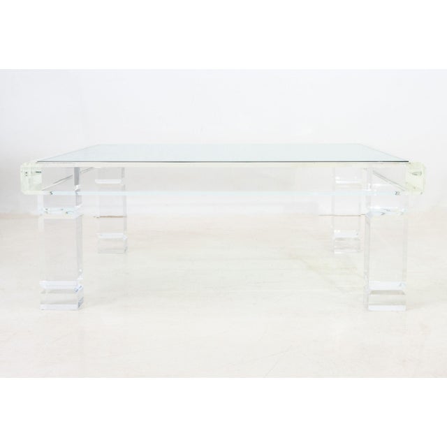 Late 20th Century Late 20th Century Merritt-Emanuel Ltd. Glass & Acrylic Coffee Table For Sale - Image 5 of 7