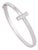 Modernist T Bar Cubic Zirconia Bangle Bracelet in 925 Silver - Anniversary Gift For Sale