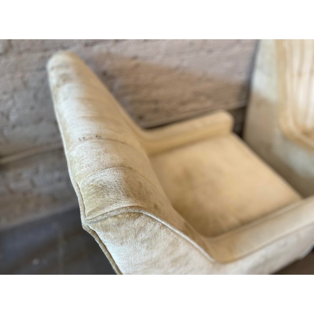 1960s Vintage Wingback Chairs - A Pair Plus Ottoman For Sale - Image 10 of 11
