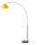 Half Dome 92" Arc Floor Lamp, Mustard Shade, Brass, Marble Base For Sale