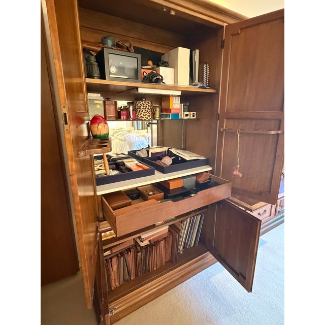 1980 German Baker 9‑Piece Wall Unit & Secretary – Modular Library Cabinet For Sale - Image 12 of 14
