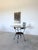Mid-Century Modern Round Breccia Botticelli Marble Top on Iron Frame Table Inset With Woven Wicker For Sale - Image 3 of 16