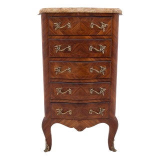 Walnut Chiffonier with Marble Top, 1890s For Sale