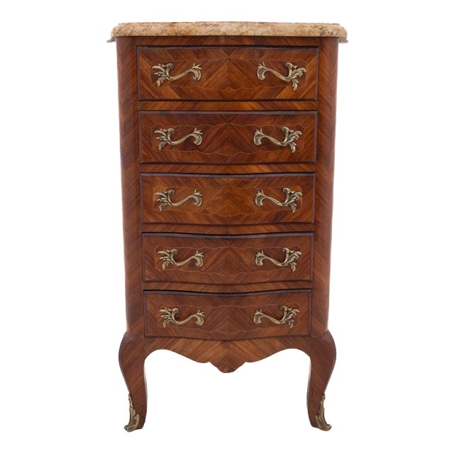 Walnut Chiffonier with Marble Top, 1890s For Sale