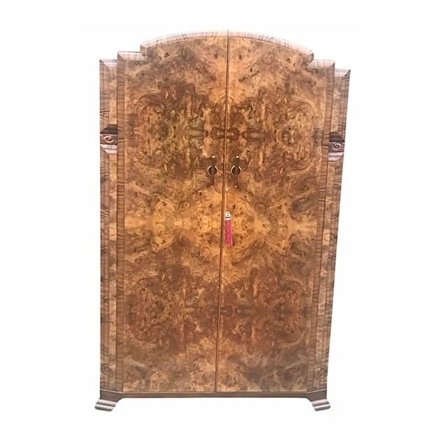 Brown Art Deco Double Wardrobe, 1930s For Sale - Image 8 of 8