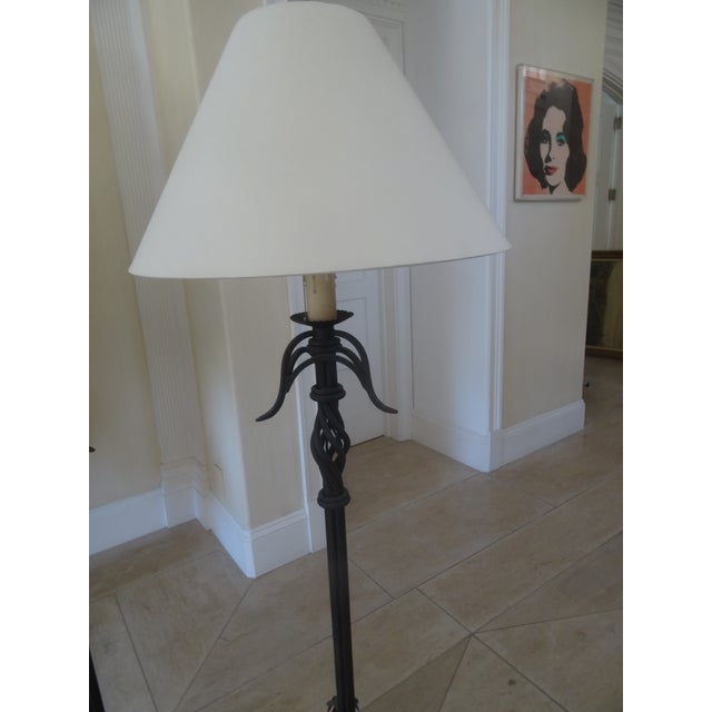 Black Late 20th Century Paul Ferrante Style Hand Wrote Floor Lamps - a Pair For Sale - Image 8 of 9