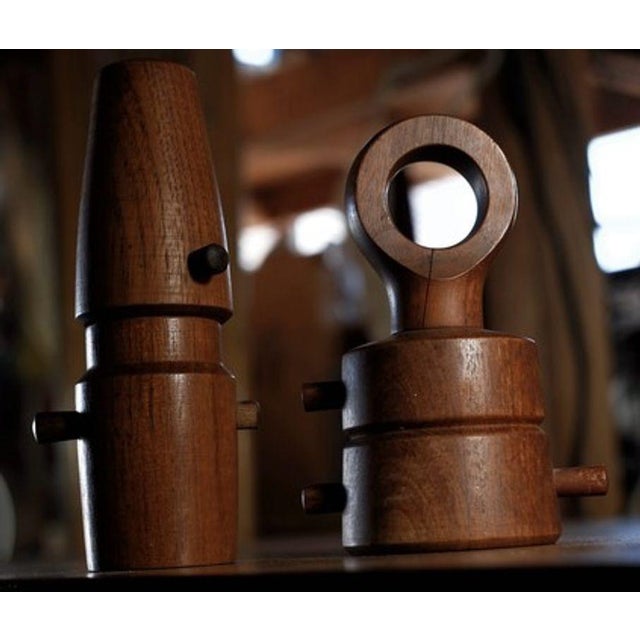 1960s Danish Modern Carved Teak Pepper Grinder Set by Jens Quistgaard For Sale - Image 9 of 9