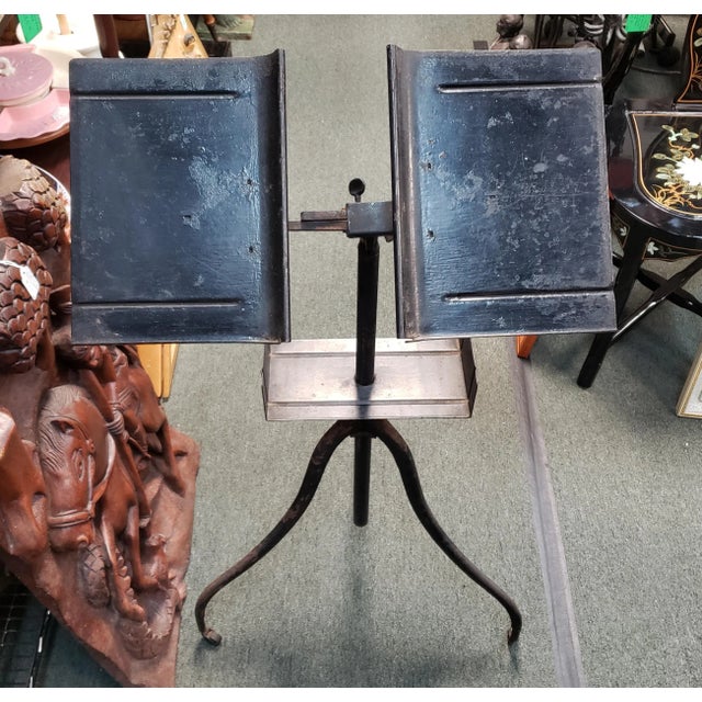 Up for sale is a Late 19th Century American Giffen & Giffen Wrought Iron Dictionary Stand on Caster Wheels Made in...
