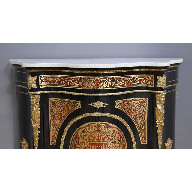 Wood 19th Century Napoleon III Boulle Marquetry Console Table from Maison Coignerai For Sale - Image 7 of 18