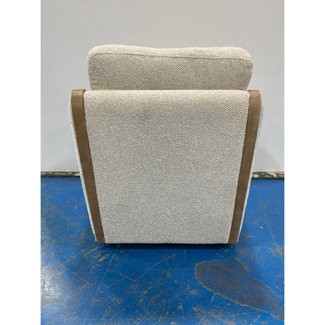 Modern Swivel Chair - Nubby Cream For Sale In Atlanta - Image 6 of 7