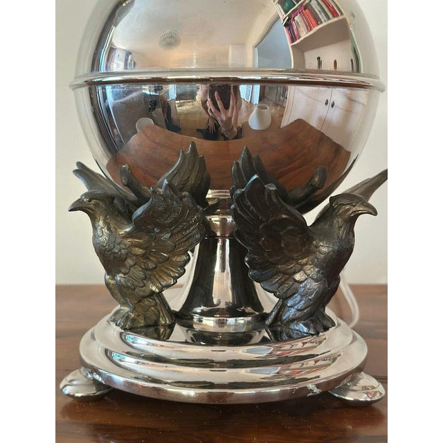 1930s Swedish Art Deco Round Pewter Table Lamp, 1930s For Sale - Image 5 of 10