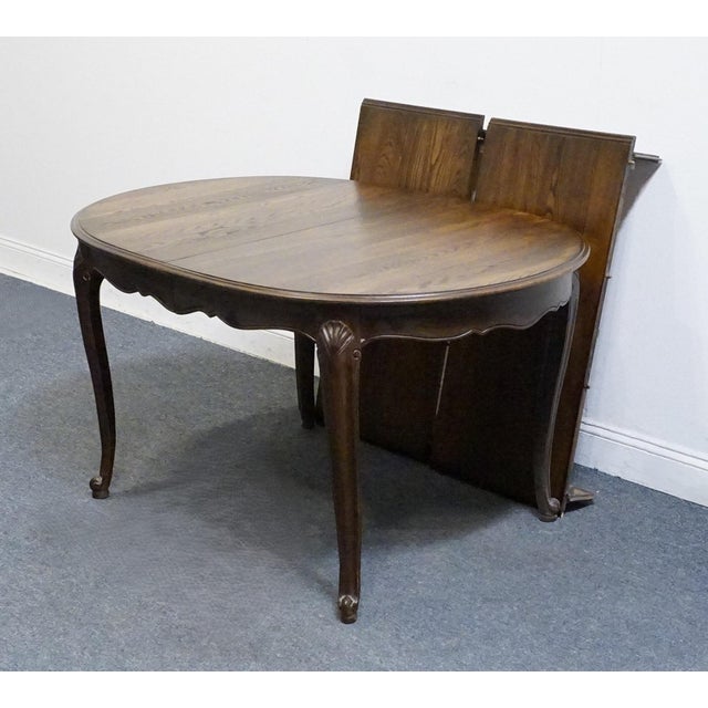 Davis Cabinet Co. Solid Walnut Country French Style 92" Oval Dining Table 88357 - Antique Brune Finish For Sale - Image 10 of 13