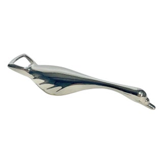 Vintage French Goose or Swan Silver Plate Bottle Opener For Sale