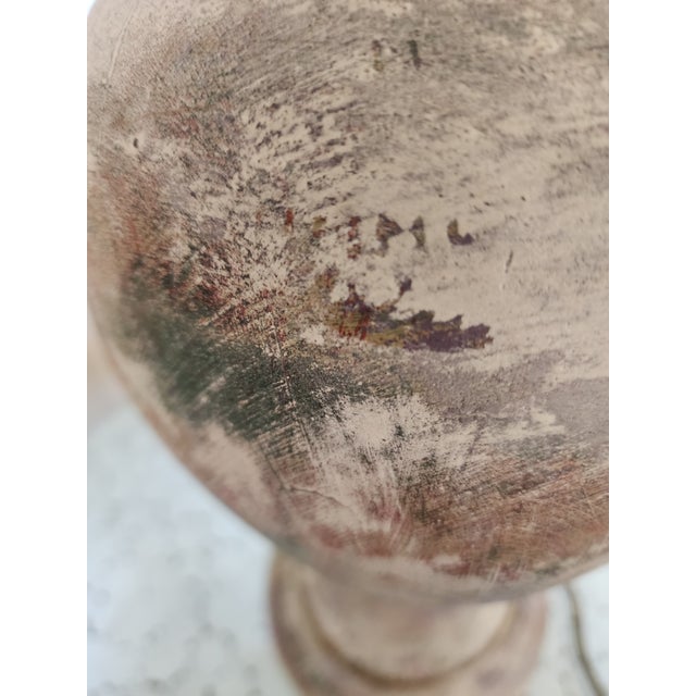 Vintage Handmade and Hand Painted Table Lamp Made With Plaster For Sale - Image 10 of 11