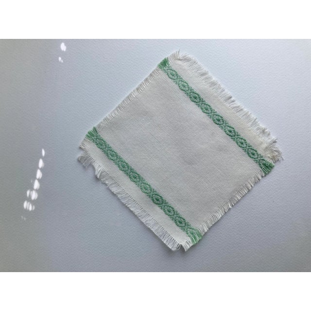 Mid 20th Century Vintage Off White Woven Cocktail Napkins- Set of 8 For Sale - Image 5 of 13