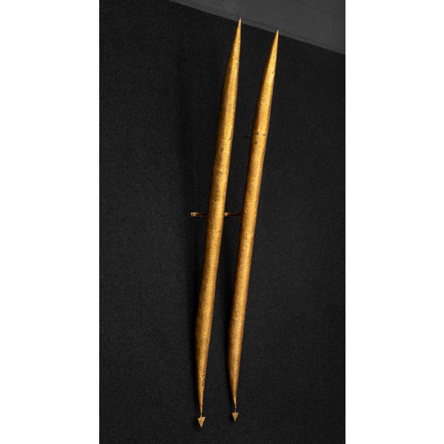 Contemporary Jean-Jacques Argueyrolles Gilt Metal Sconces, Pair For Sale - Image 3 of 8