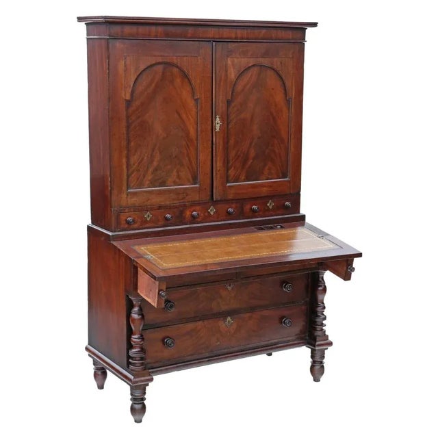 Antique Mahogany Housekeepers Cabinet with Secretaire, 1800 For Sale - Image 5 of 10