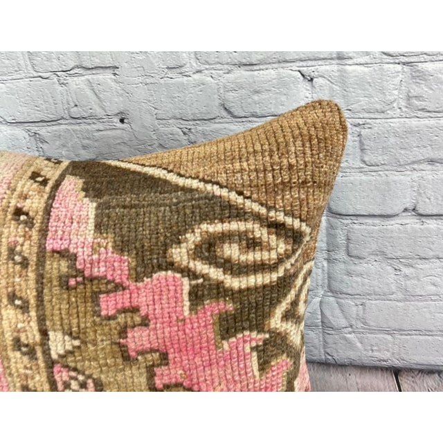 Turkish 20 x 20 Rug Pillow Dreamy Cascade Turkish Pillow Cushion Cover For Sale - Image 3 of 4