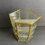 Mid-Century Modern Vintage Brass & Glass Display Shelf Petite Footed Curio Display Cabinet Miniature Case For Sale - Image 3 of 10