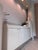 Rare 1980s Postmodern Columns, Cabinet, Overhead Light Cream Lacquer Executive Office Wall Unit – 6-Piece Set For Sale - Image 4 of 13