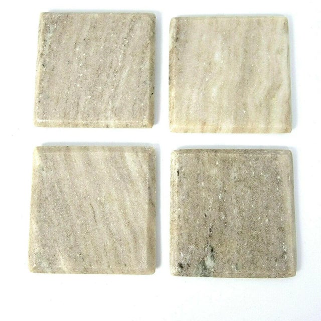 2000 - 2009 Square Marble Coasters- Set of 4 For Sale - Image 5 of 5