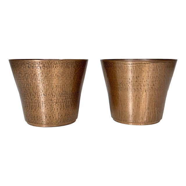 Mid-Century Copper Plant Pots, Germany, 1960s, Set of 2 For Sale