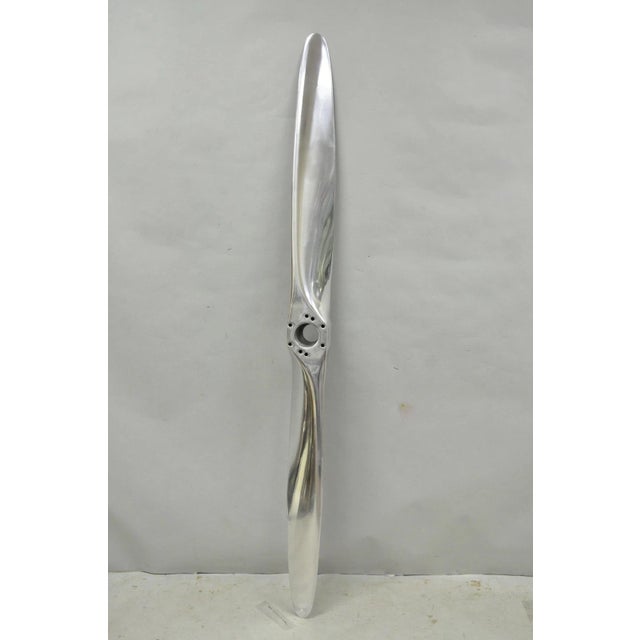 Art Deco Decorative Fixed Pitch Polished Aluminum 74" Propeller Blade "Not Airworthy" (B) For Sale - Image 3 of 18