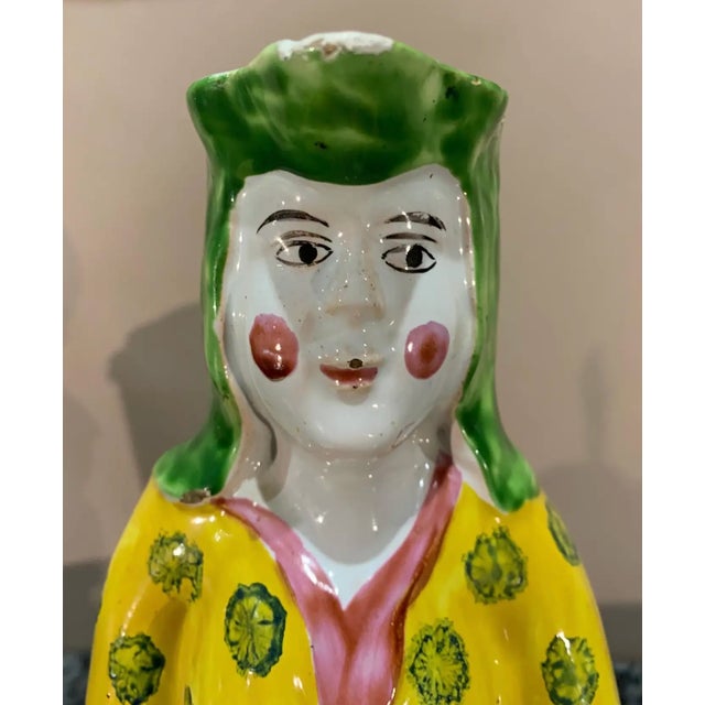19th Century Polychrome French Faience Wine Decanter For Sale - Image 11 of 14
