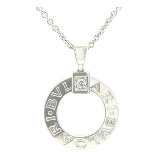 Bvlgari 18ct White Gold Bvlgari Bvlgari Diamond Necklace 0.07ct For Sale