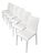 Italian White Leather Dining Chairs, Set of 6 For Sale