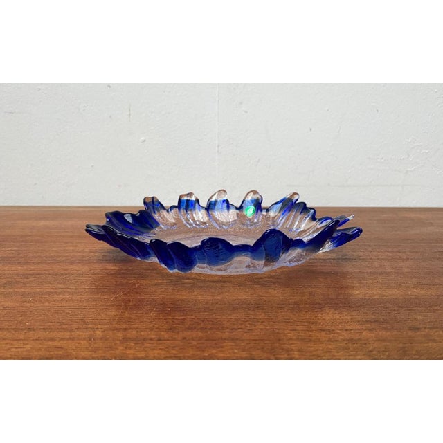 Vintage Art Glass Floral Bowl from Lindshammar, Sweden, 1970s For Sale - Image 14 of 18