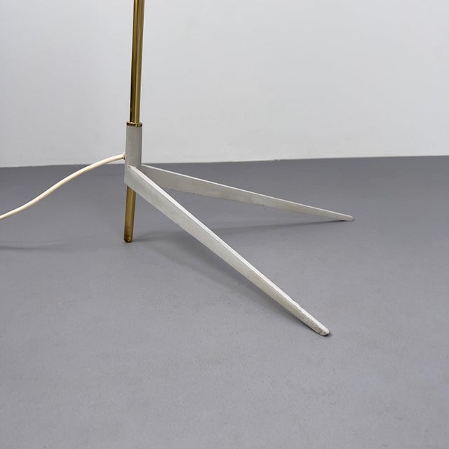 Floor Lamp with Crows Foot and Red Silk Lampshade, 1950s For Sale - Image 6 of 9