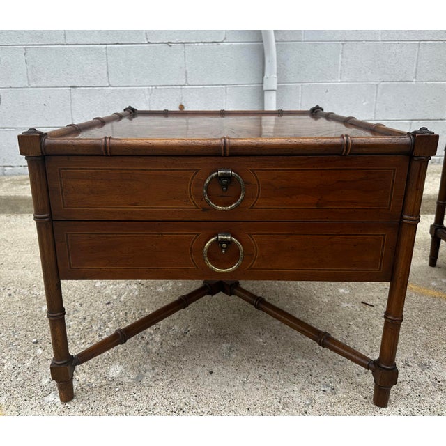 Wood MCM Drexel Grand Tour Burl Wood Table For Sale - Image 7 of 9
