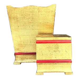 Vintage Italian Gilt Bathroom Accessories - Set of 2