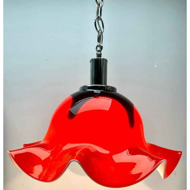 1960s Vintage Pendant Light in Murano Glass, 1960s For Sale - Image 5 of 12