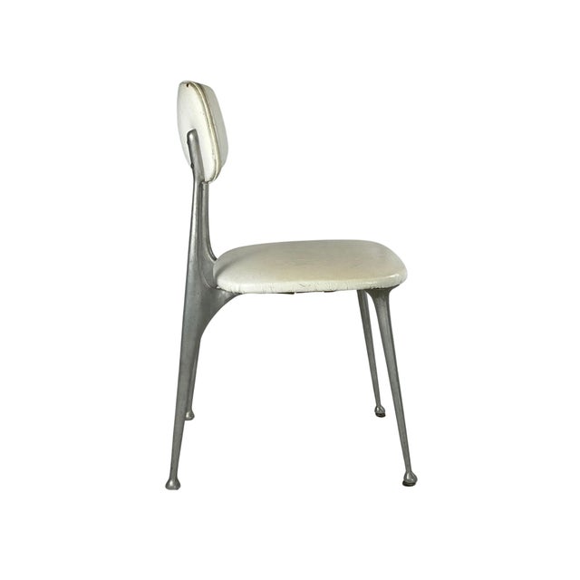 White 1950s White Retro Kitchen Table and Four (4) Chairs - Set of 5 For Sale - Image 8 of 16