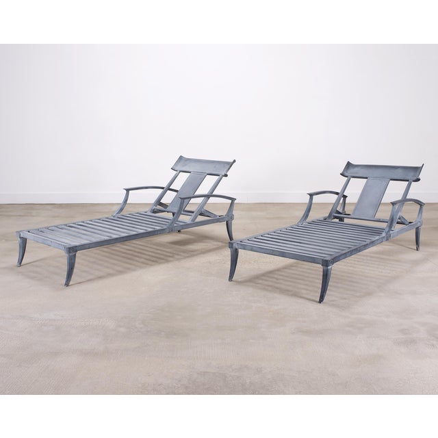 Restoration Hardware Pair of Neoclassical Greco-Roman Klismos Chaise Lounges For Sale - Image 4 of 18