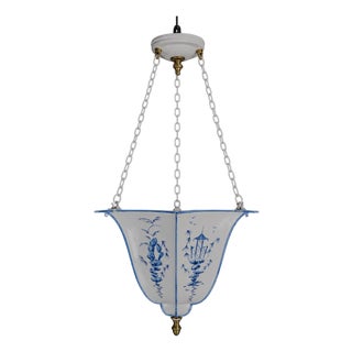 Vintage French Chinoiserie Metal Chandelier For Sale