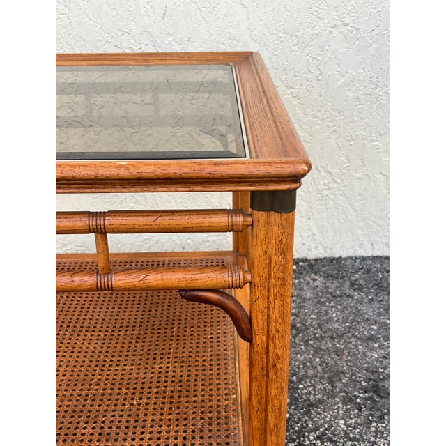 Late 20s Century Faux Bamboo Walnut Side Tables For Sale In Miami - Image 6 of 17