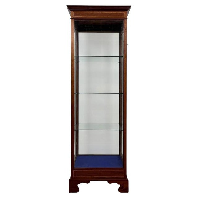 Antique 20th Century Inlaid Mahogany Freestanding Shop Display Cabinet For Sale - Image 3 of 11