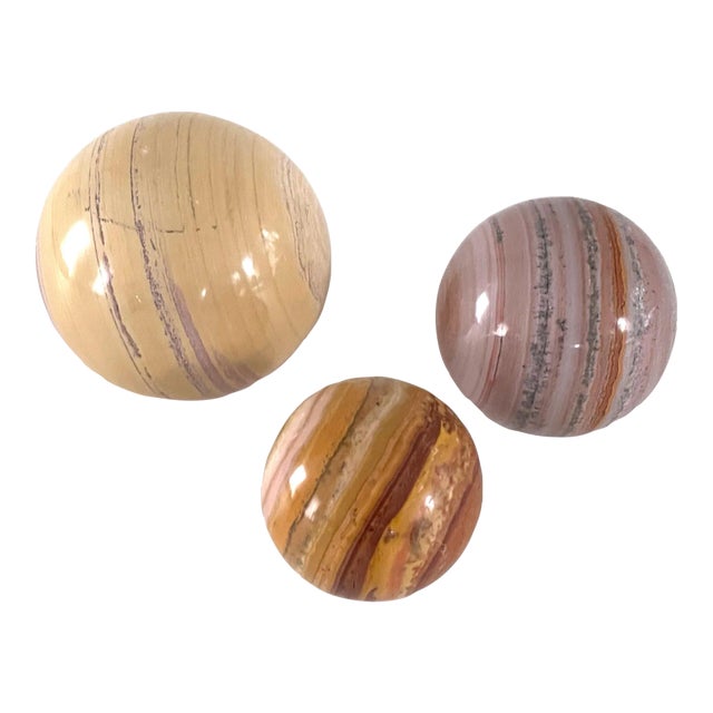 Vintage Banded Jasper Orbs - Set of 3 For Sale