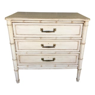 (B) Henry Link Bali Hai Collection Faux Bamboo 3 Drawer Bachelor Chest For Sale