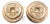 Vintage Signed Napier Doris Day Goldtone Two Stacked Asian Coins Clip Earrings- 2 Pieces For Sale