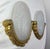 This antique pair of Muller Freres, Luniville bronze and frosted glass wall sconces fixtures date back to the first...