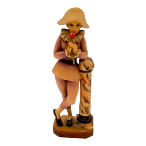Vintage Anri Mira Fujita Wooden Harlequin Figurine
