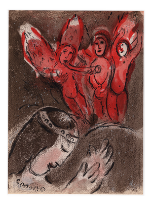 Marc Chagall, Sara et les Anges (Sarah and the Angels), Nude, 1960, Original Lithograph
